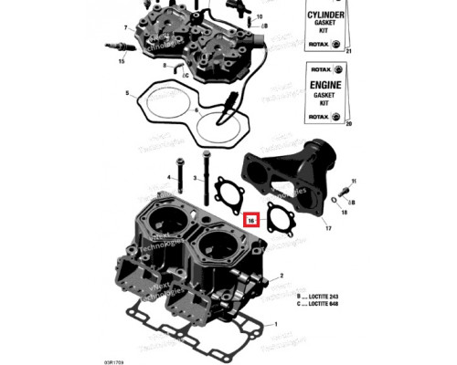 420430486 Прокладка Выхлопной Системы Для Ski Doo Gen4