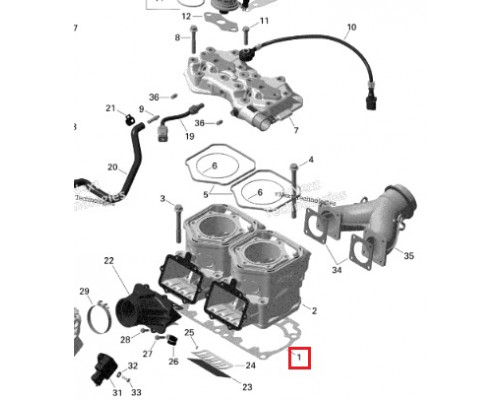 420431163 Прокладка Блока Цилиндров 0,8 ММ Для Ski Doo 420931895