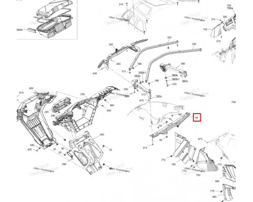 705006812 Кронштейн Багажника Центральный Для BRP Can Am OUTLANDER 705004140