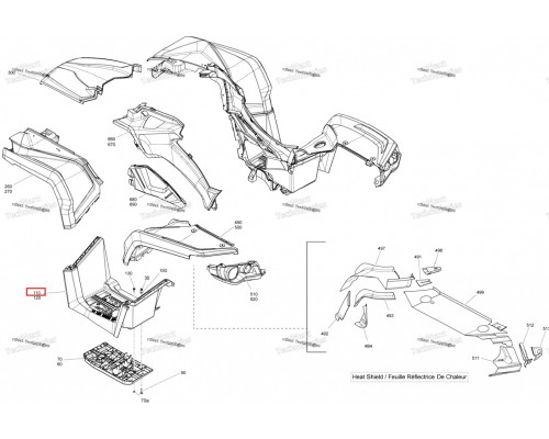 705007040 Подножка Левая Для BRP Can Am Outlander Одноместный G2