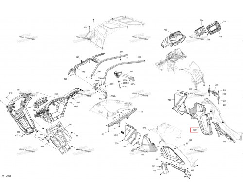 705013925 Подкрылок Передний Правый Для BRP Can Am OUTLANDER