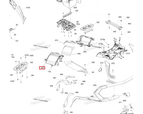 715001897 Панель Боковая Левая Черная Для BRP Can Am Outlander 705004347