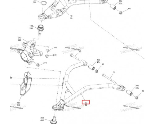 715010948 Рычаг Нижний Левый Черный Для BRP Can Am Outlander