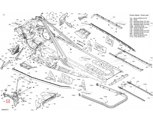 518333691 Кронштейн Двигателя Левый Для Ski Doo 518329331