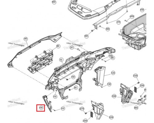 705018179 Накладка Радиатора Левая Для BRP Can Am OUTLANDER