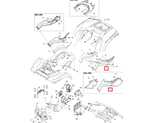 705002940 Панель Боковая Левая Желтая Для BRP Can Am Outlander 705002115