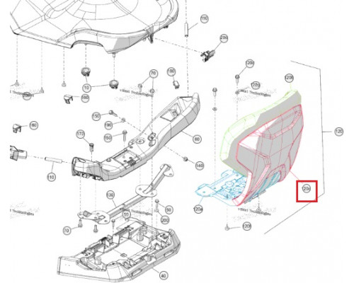 708003191 Спинка Сиденья Пассажира Для BRP Can Am OUTLANDER