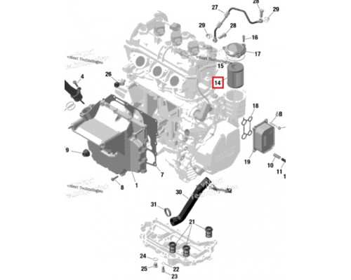 6123 3S PARTS Фильтр Масляный Для Ski Doo 420956120, 420956123, 420956124