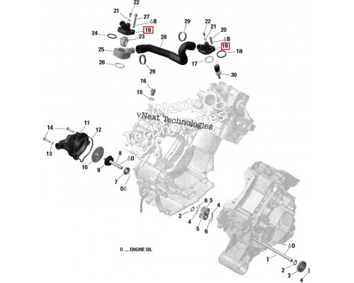 AT-MZ1111 MIZASHI Корпус Термостата Для Ski Doo 420222691, 420222696, 420222690