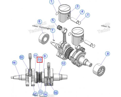 SM-10087 SPI Шестерня Коленвала Центральная Для Polaris 5140946, 5144456