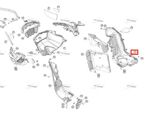 502008759 Панель Нижняя Правая Черная Для Ski Doo REV Gen5 SUMMIT, FREERIDE 502008227