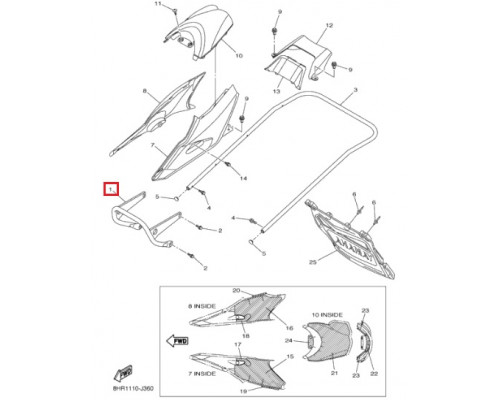 VOEVODA Бампер Передний Усиленный Для YAMAHA NYTRO 8GL-77511-00-00 (Черный)
