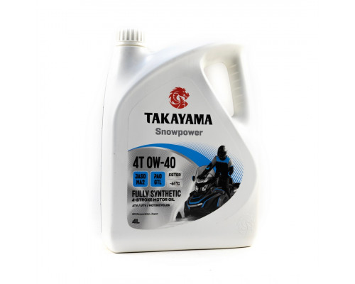 605632 Масло TAKAYAMA SNOWPOWER 4T 0W40 Синтетическое 4л