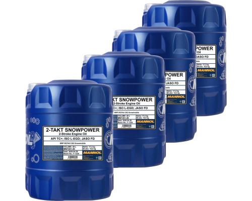 1445 MANNOL SNOWPOWER Моторное Синтетическое 2Т Двухтактное Масло 20 Литров