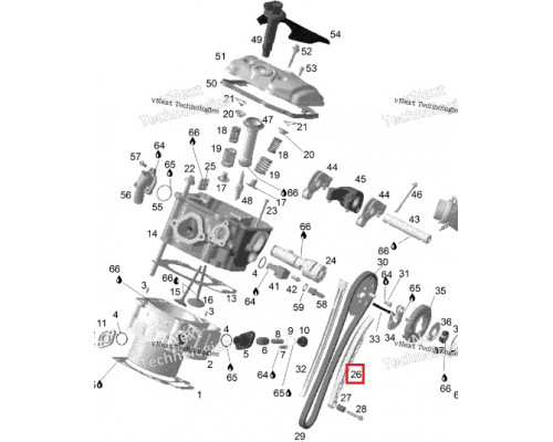 010-070 WSM Башмак Натяжителя Цепи ГРМ Для Ski Doo 420236540, 420236541, 711236540