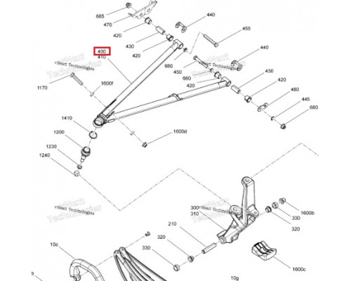 505075470 Рычаг Нижний Левый 34' Черный Для Ski Doo SUMMIT REV Gen5