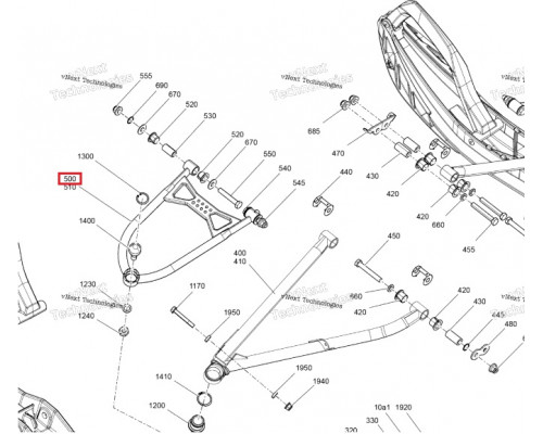 505075711 Рычаг Верхний Левый Черный 34' Для Ski Doo SUMMIT REV Gen5 505075178