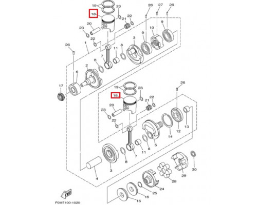 010-827-07PK WSM Поршень +1,00 мм Для Yamaha 700, 1100