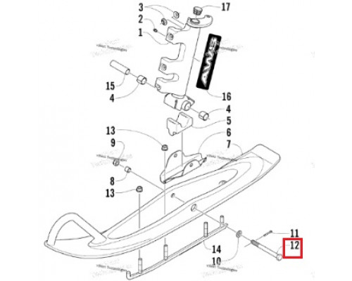 0623-776 Болт Крепления Лыжи Для Arctic Cat