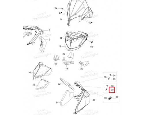 50-00-027 ПОЛИУРЕТАН Защелка Боковой Панели Для Ski Doo 517304573, 517306057