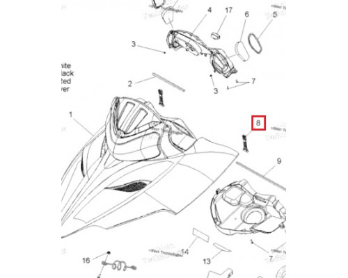 50-00-028 ПОЛИУРЕТАН Фиксатор Капота Резиновый Для Polaris 5433150