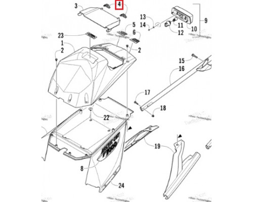 50-00-034 ПОЛИУРЕТАН Фиксатор Капота Для Arctic Cat BearCat 4606-926