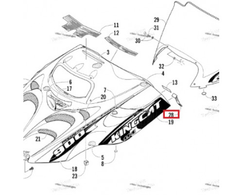 50-00-037 ПОЛИУРЕТАН Фиксатор Капота Для Arctic Cat 1606-067