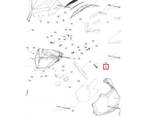 50-00-044 ПОЛИУРЕТАН Фиксатор Боковой Панели Для Ski Doo 51100722, 517304572