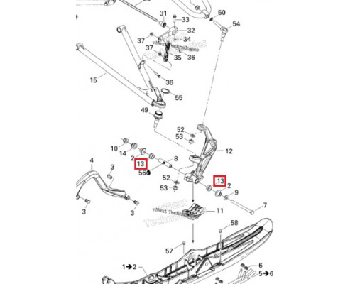 50-01-206 ПОЛИУРЕТАН Втулка Опоры Лыжи Для Ski Doo 505070954, 505072690
