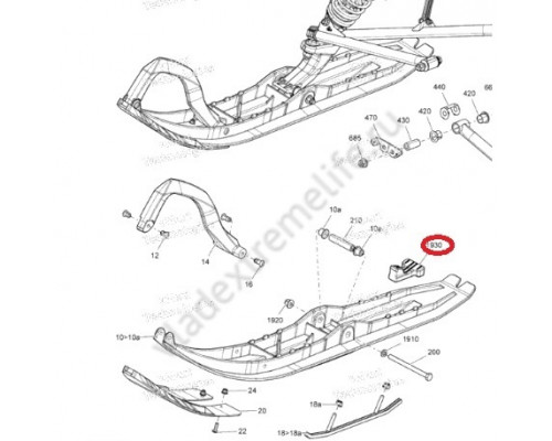 50-03-043 ПОЛИУРЕТАН Подушка Под Лыжу Для Ski Doo Gen4 505074138
