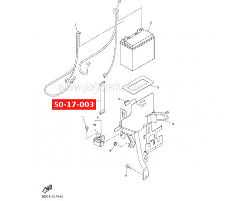 50-17-003 ПОЛИУРЕТАН Ремень Крепления Аккумулятора Для Yamaha 8DM-82131-10