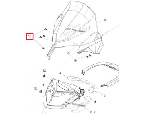 50-17-438 ПОЛИУРЕТАН Клипса Крепления Ветрового Стекла Для Ski Doo 517304744