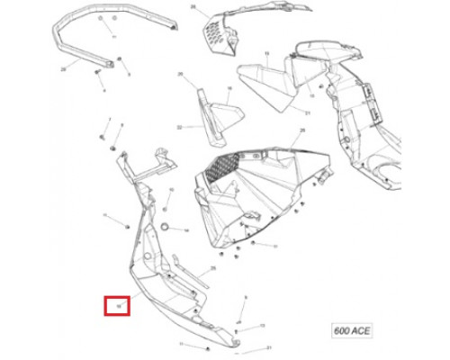 502006832 Панель Нижняя Левая Черная Для Ski Doo