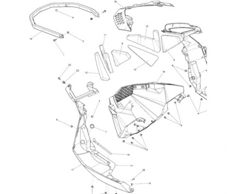 502007146 Передний Бампер Желтый Для Ski Doo REV XP