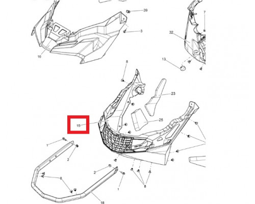502007172 Передняя Панель Нижняя Черная Для Ski Doo