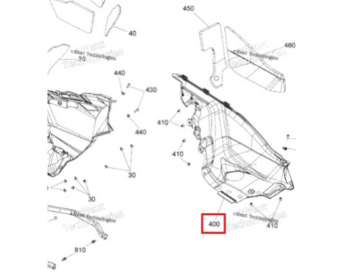 502007755 Панель Боковая Нижняя Правая Черная Для Ski Doo Gen4 502007458