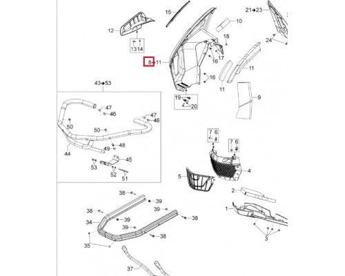 502007994 Боковая Панель Правая Черная Для Ski Doo Expedition 502006912, 502007188