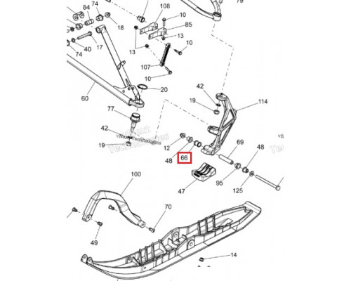 503193651 Втулка Поворотной Опоры Для Ski Doo