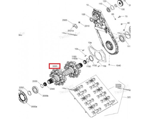 504153951 Вал Привода Гусеницы Для Ski Doo Gen4 Summit, Freeride