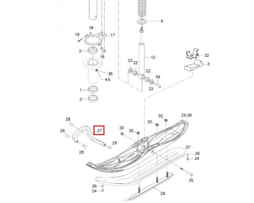 505070963 Ручка Лыжи Черная Для Ski Doo 572101000