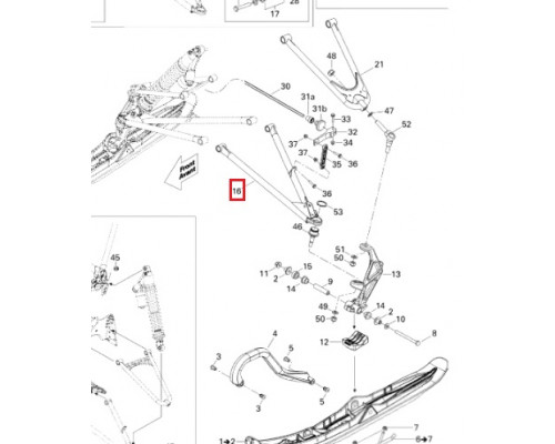 505072654 Рычаг Нижний Правый Для Ski Doo MXZ 600