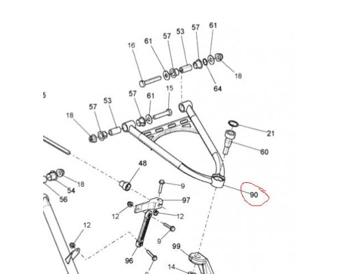 505073014 Рычаг Верхний Правый Для Ski Doo