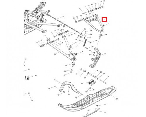 505073466 Рычаг Верхний Левый Для Ski Doo