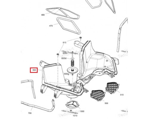 508000950 Воздуховод Для Ski Doo Gen4 SUMMIT, FREERIDE