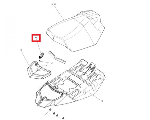 510005623 Фиксатор Крышки Бардачка Сиденья Для Ski Doo