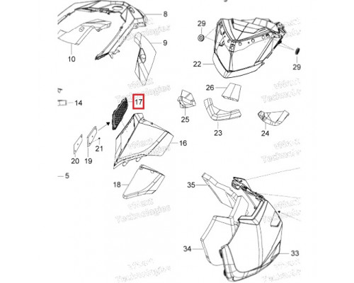 517303893 Вентиляционная Решетка Панели Капота Левая Для Ski Doo