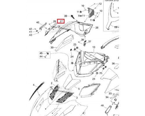 517304090 Вставка Боковой Панели Правая Для Ski Doo Skandic, Tundra