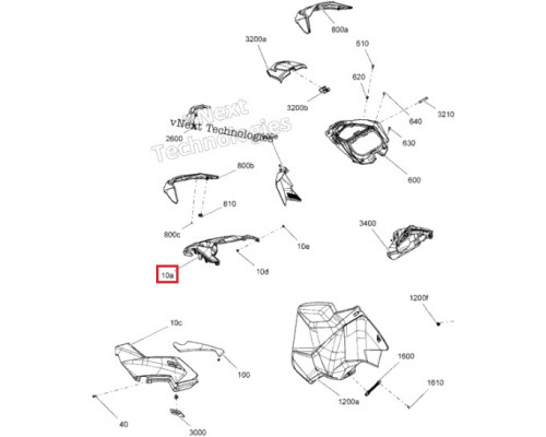 517304796 Капот Черный Для Ski Doo