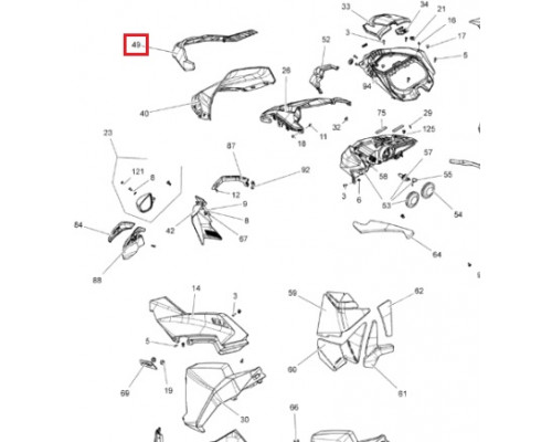 517305948 Основание Ветрового Стекла Красное Для Ski Doo
