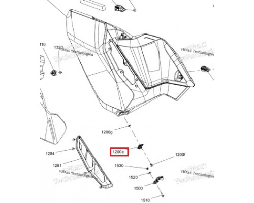 517306312 Основание Левого Нижнего Крепежа Боковой Панели Для Ski Doo Gen4